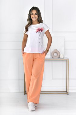 BLUZKA DAMSKA Z KRÓTKIM RĘKAWEM I NADRUKIEM - FIORDA