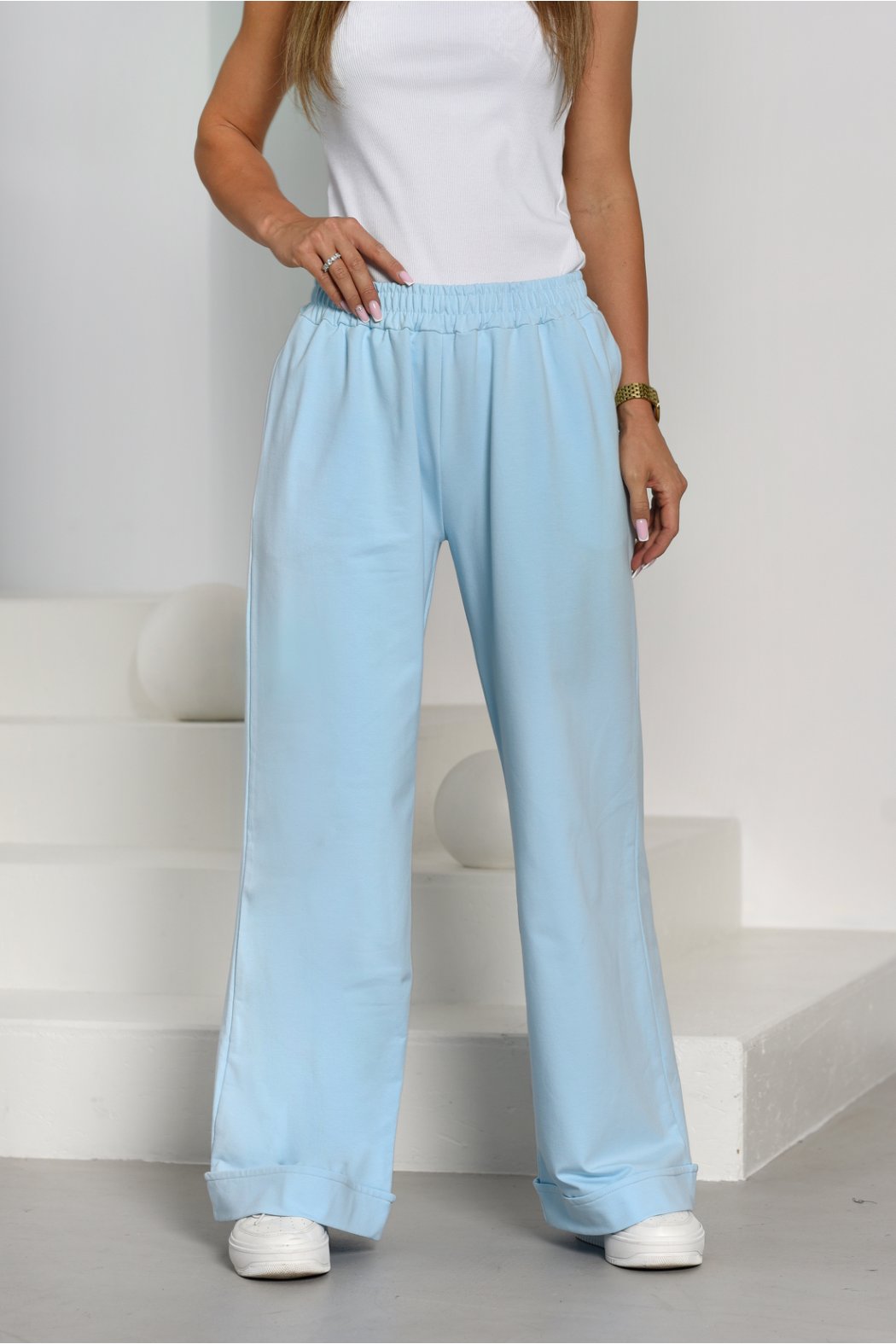 SPODNIE DAMSKIE Z SZEROKIMI...