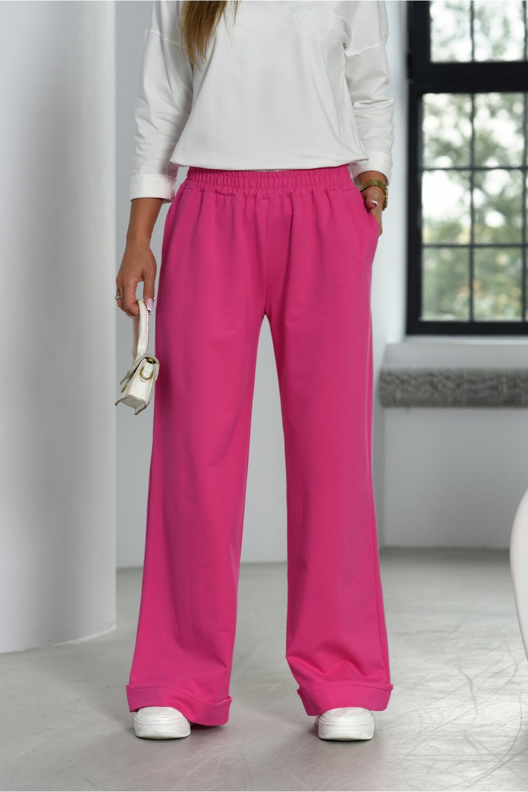 SPODNIE DAMSKIE Z SZEROKIMI...