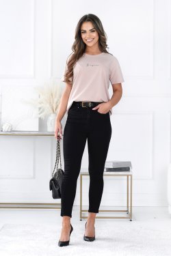 T-SHIRT DAMSKI Z APLIKACJĄ - DOTS