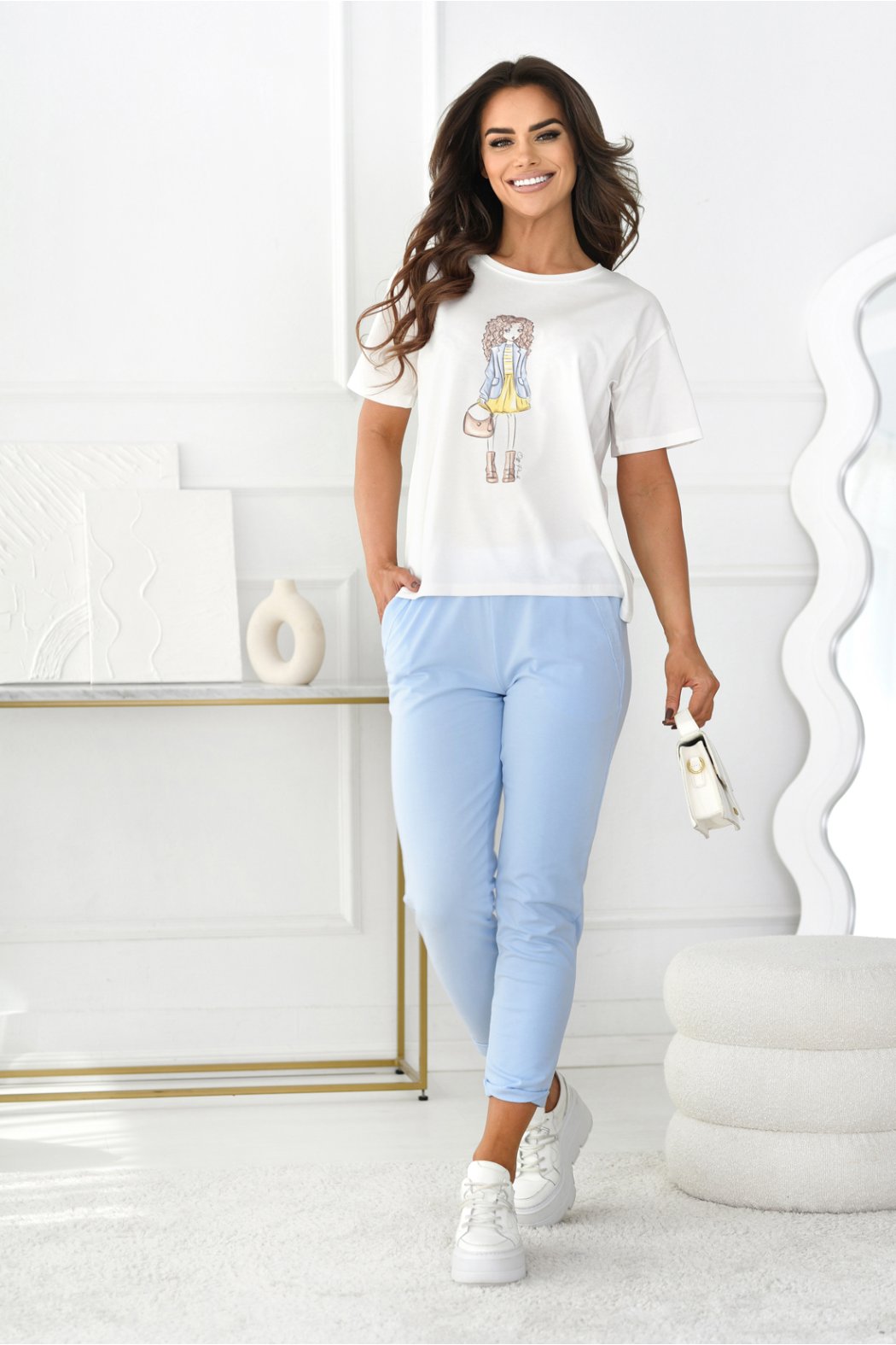 T-SHIRT DAMSKI Z NADRUKIEM - LINA