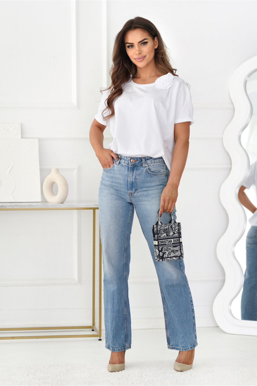 BLUZKA DAMSKA Z KRÓTKIM RĘKAWEM PERES