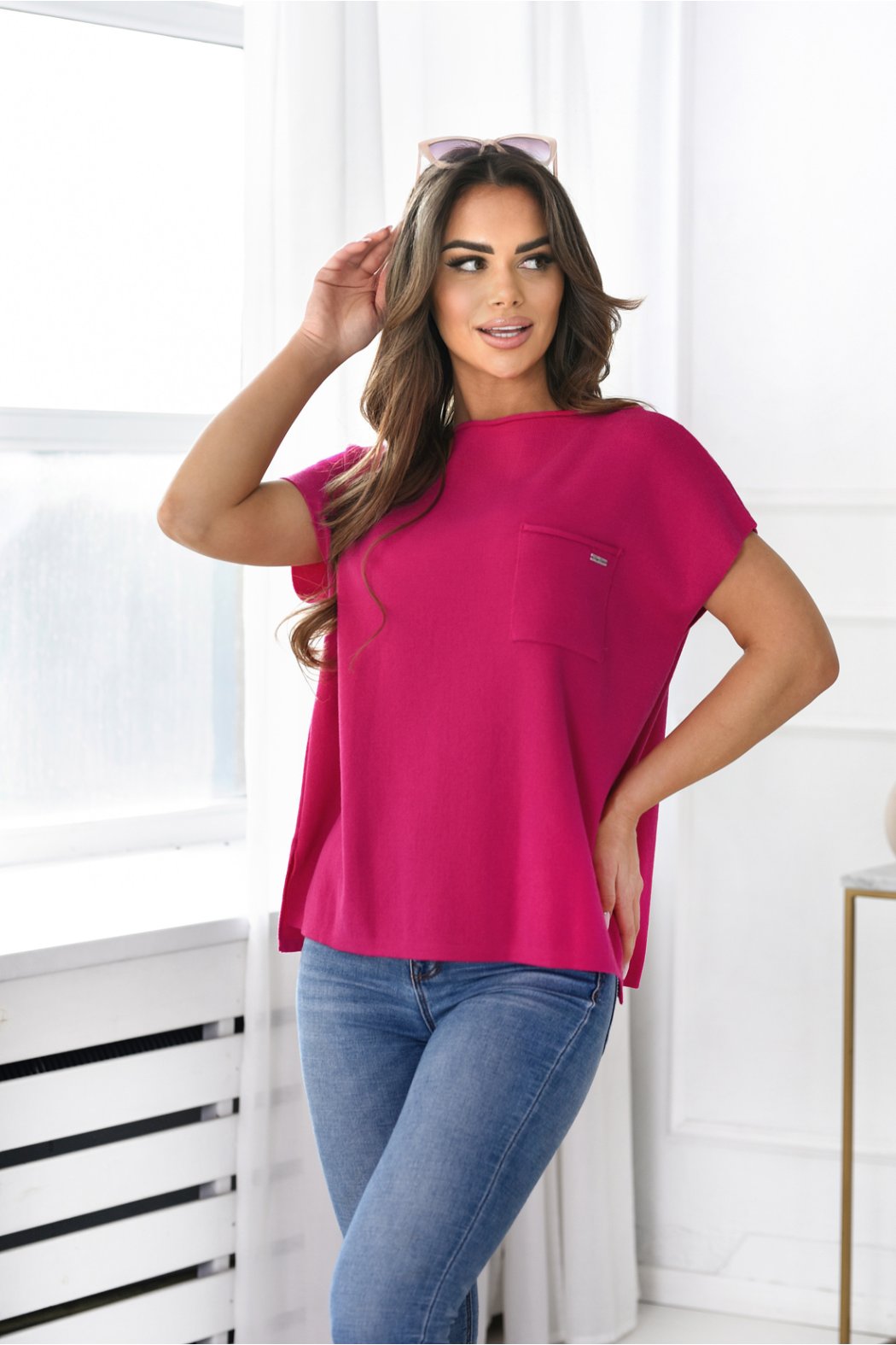 DZIANINOWA BLUZKA DAMSKA -...