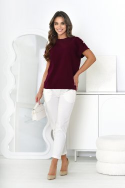 BLUZKA DAMSKA Z KRÓTKIM RĘKAWEM W PRĄŻEK BRIANA