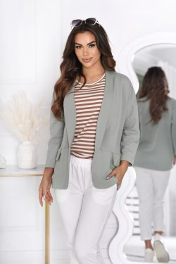 DAMSKA BAWEŁNIANA NARZUTKA BLEZER Z KIESZENIAMI MOLLY