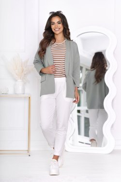 DAMSKA BAWEŁNIANA NARZUTKA BLEZER Z KIESZENIAMI MOLLY