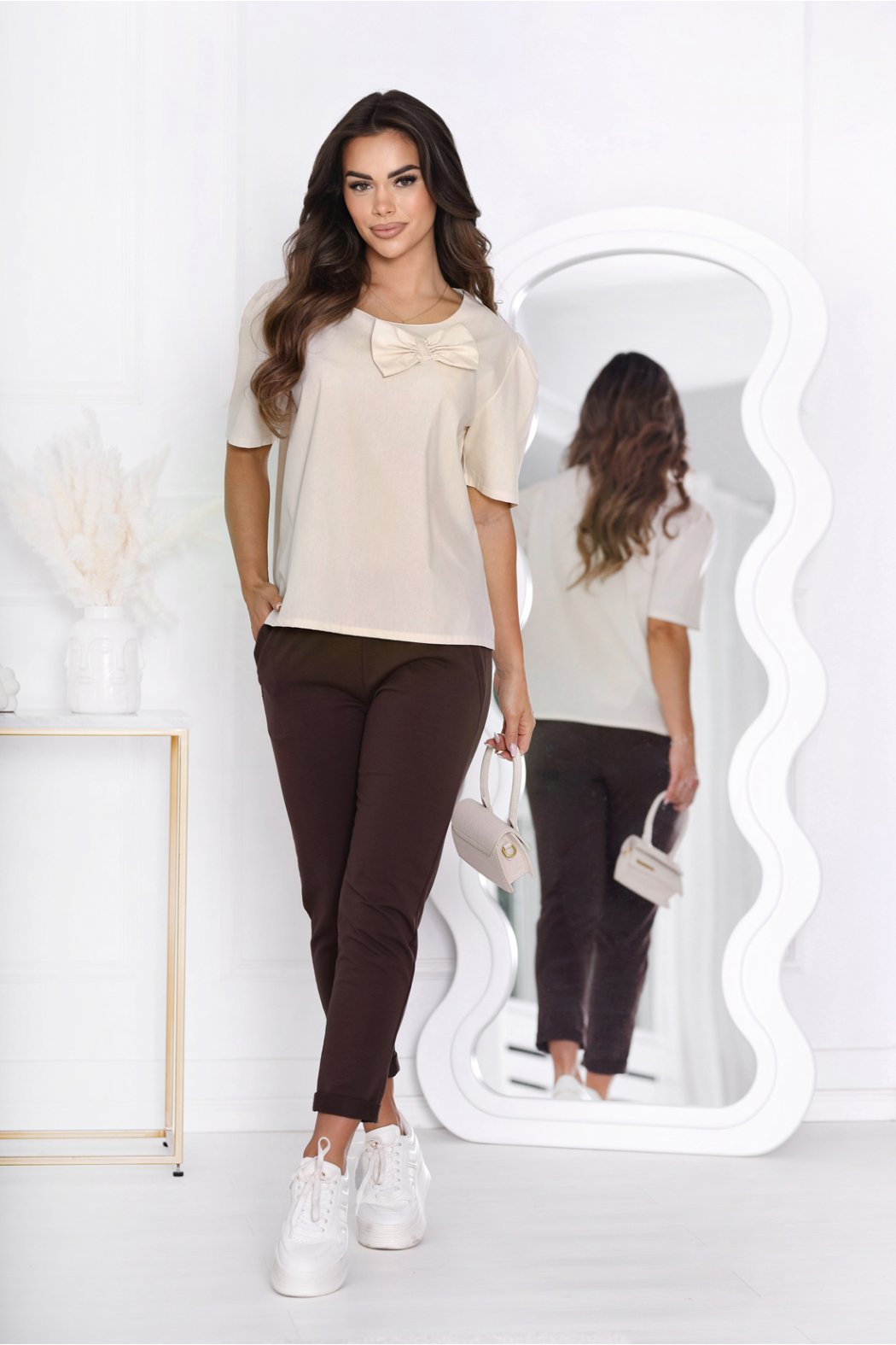 BLUZKA DAMSKA Z KRÓTKIM RĘKAWEM - NITA