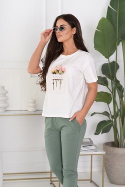 T-SHIRT DAMSKI BAWEŁNIANY Z NADRUKIEM - MOLISE