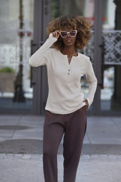 BLUZKA DAMSKA Z BAWEŁNY PRĄŻKOWANEJ ZARITA