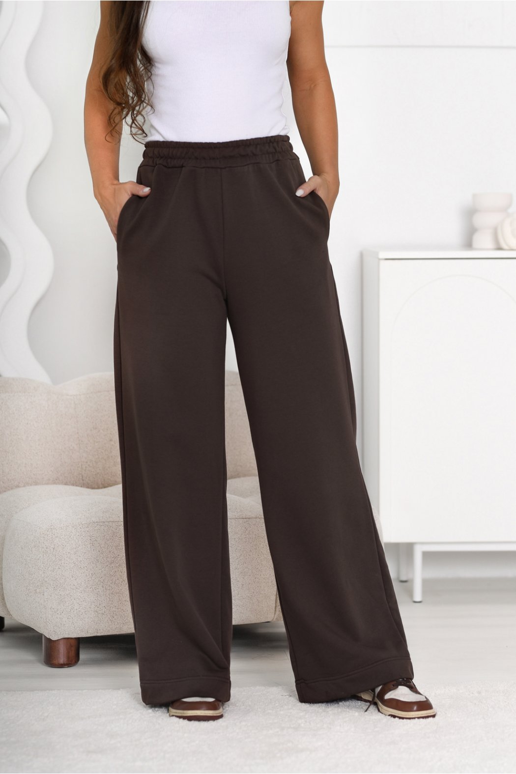 SPODNIE DAMSKIE Z SZEROKIMI...