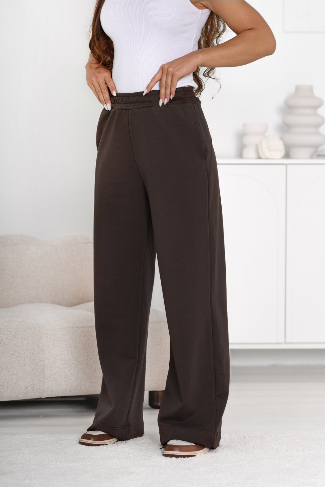 SPODNIE DAMSKIE Z SZEROKIMI NOGAWKAMI - ROSARINO