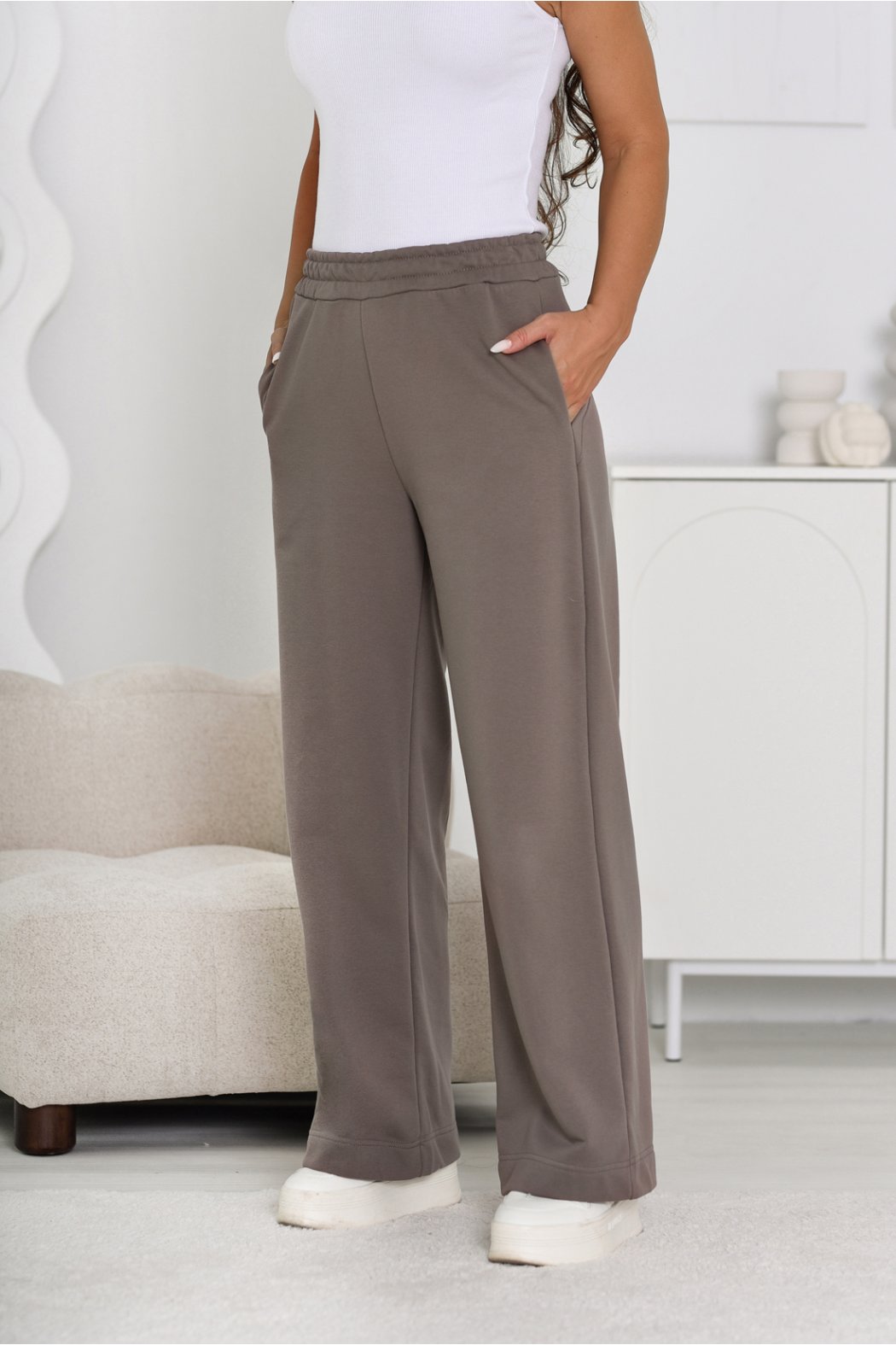 SPODNIE DAMSKIE Z SZEROKIMI...