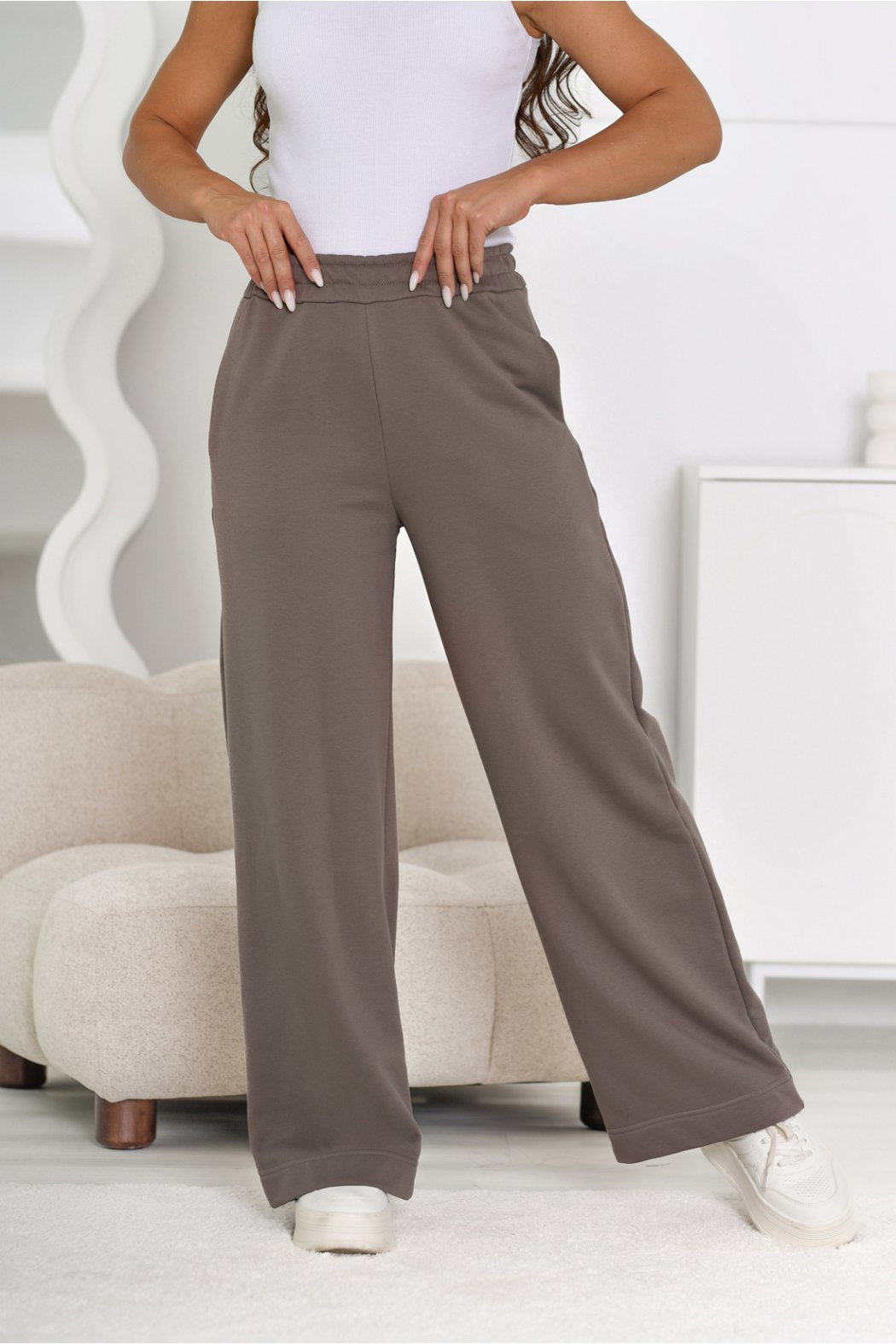 SPODNIE DAMSKIE Z SZEROKIMI NOGAWKAMI - ROSARINO