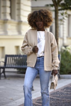 DAMSKA BAWEŁNIANA NARZUTKA BLEZER Z KIESZENIAMI - TONIA