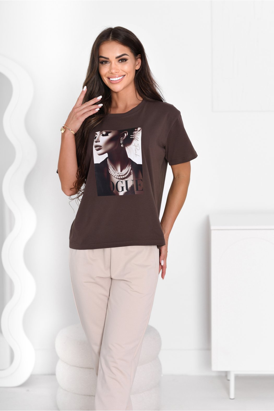 T-SHIRT DAMSKI BAWEŁNIANY Z...