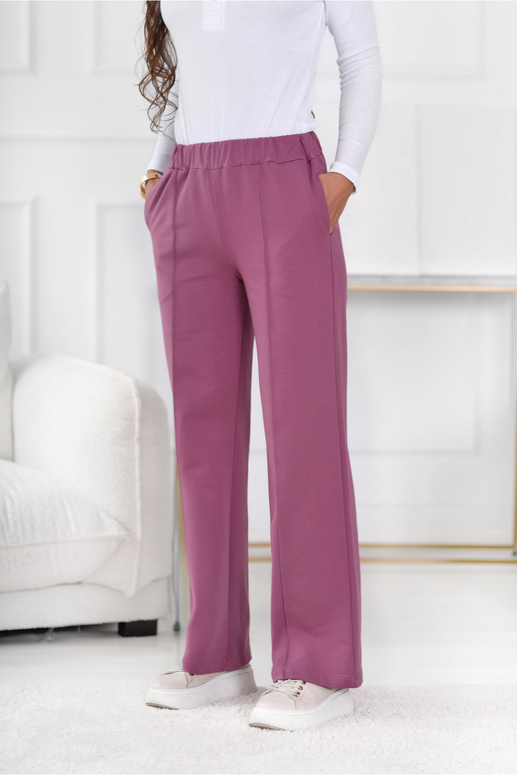 SPODNIE DAMSKIE Z SZEROKIMI...