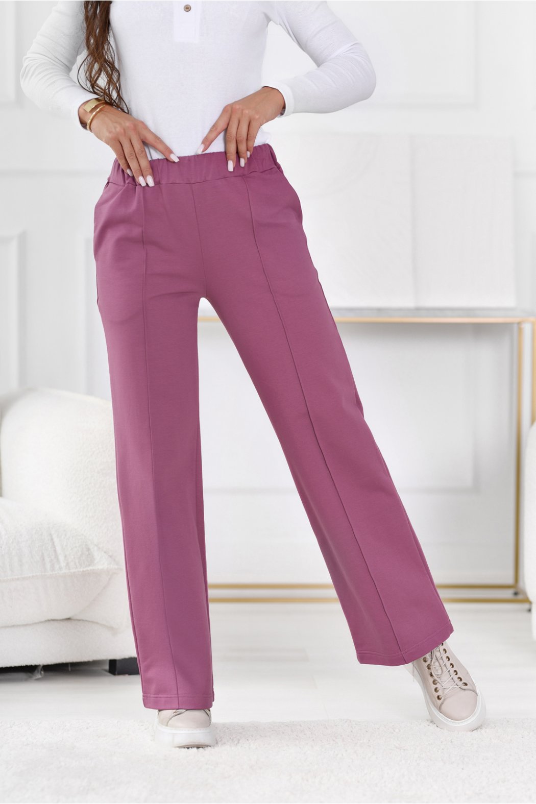 SPODNIE DAMSKIE Z SZEROKIMI...