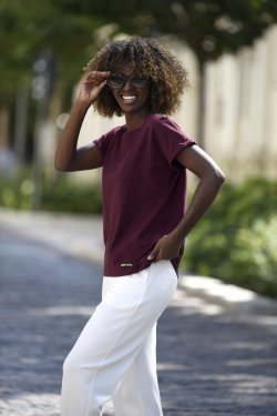 GŁADKI T-SHIRT DAMSKI LAUREN