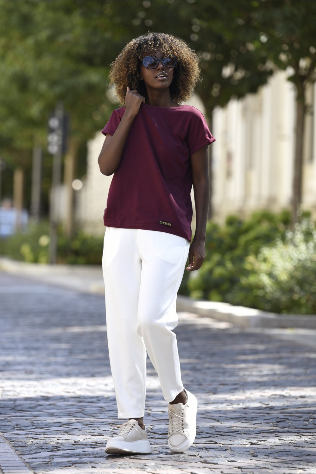 GŁADKI T-SHIRT DAMSKI LAUREN