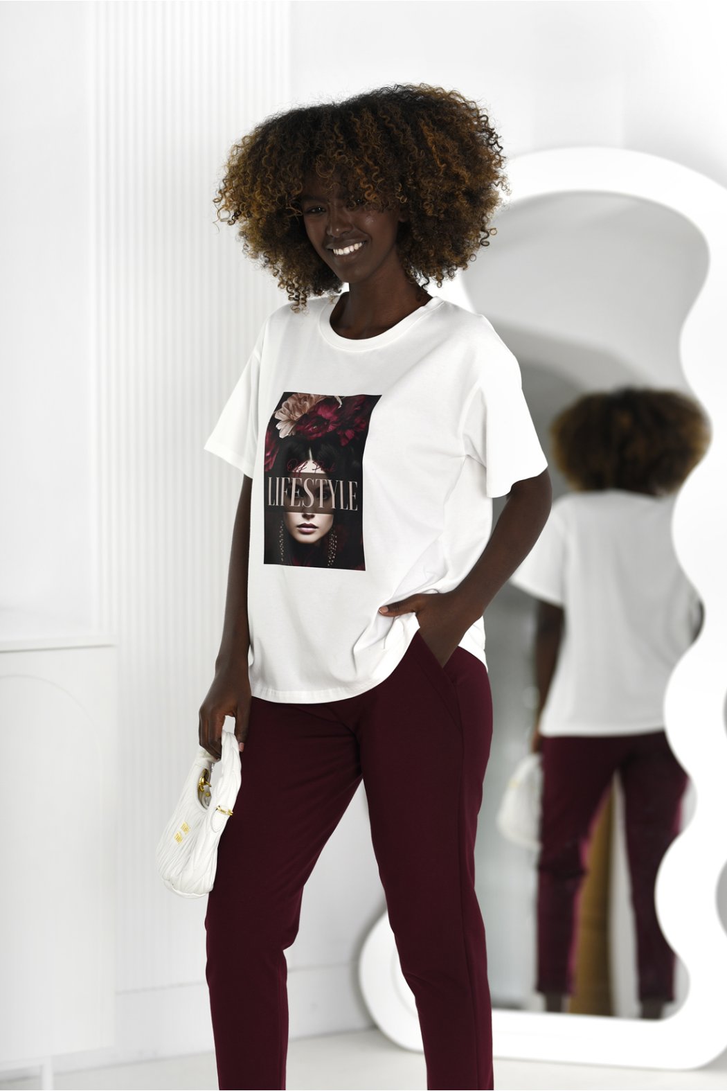 T-SHIRT DAMSKI BAWEŁNIANY Z...