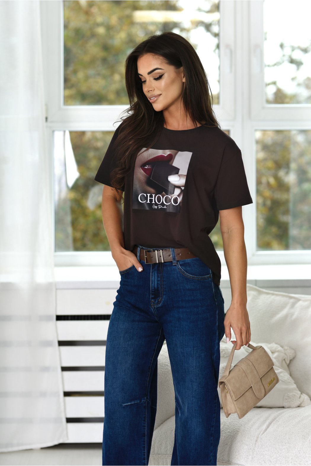 T-SHIRT DAMSKI BAWEŁNIANY Z...