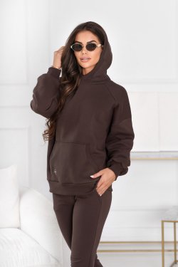 GRUBA BLUZA DAMSKA Z KAPTUREM KIESZEŃ KANGUREK DŁUGI RĘKAW - OLIMPIA
