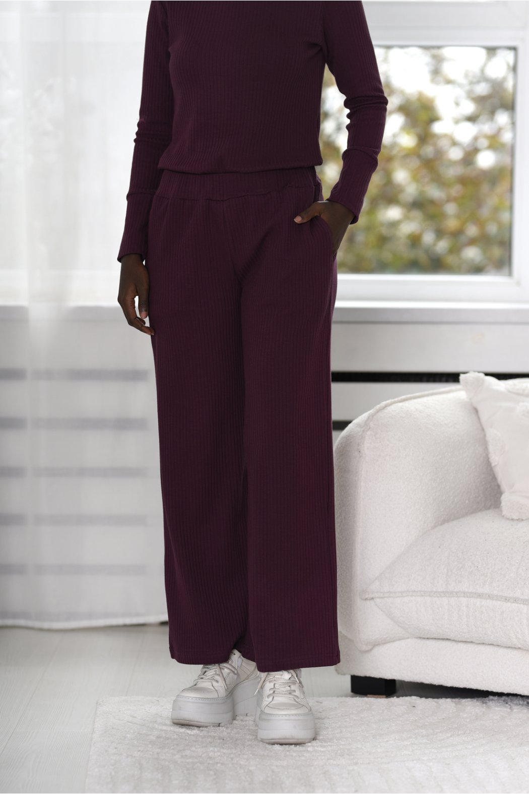 SPODNIE DAMSKIE Z BAWEŁNY PRĄŻKOWANEJ BEATE