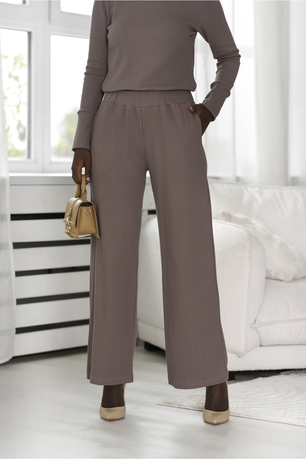 SPODNIE DAMSKIE Z BAWEŁNY PRĄŻKOWANEJ BEATE