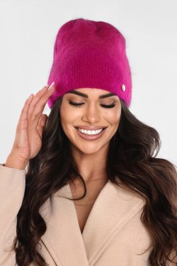 CZAPKA DAMSKA Z DODATKIEM ANGORY P083