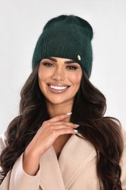 CZAPKA DAMSKA Z DODATKIEM ANGORY P084