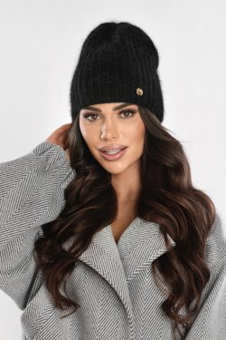 CZAPKA DAMSKA Z DODATKIEM ANGORY P085