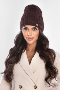 CZAPKA DAMSKA Z DODATKIEM ANGORY P085