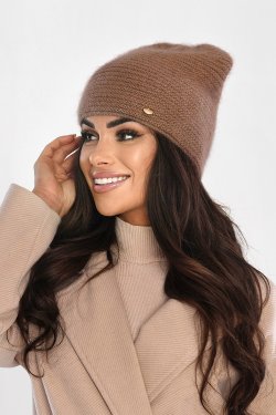 CZAPKA DAMSKA Z DODATKIEM ANGORY P086