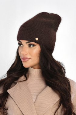 CZAPKA DAMSKA Z DODATKIEM ANGORY P086