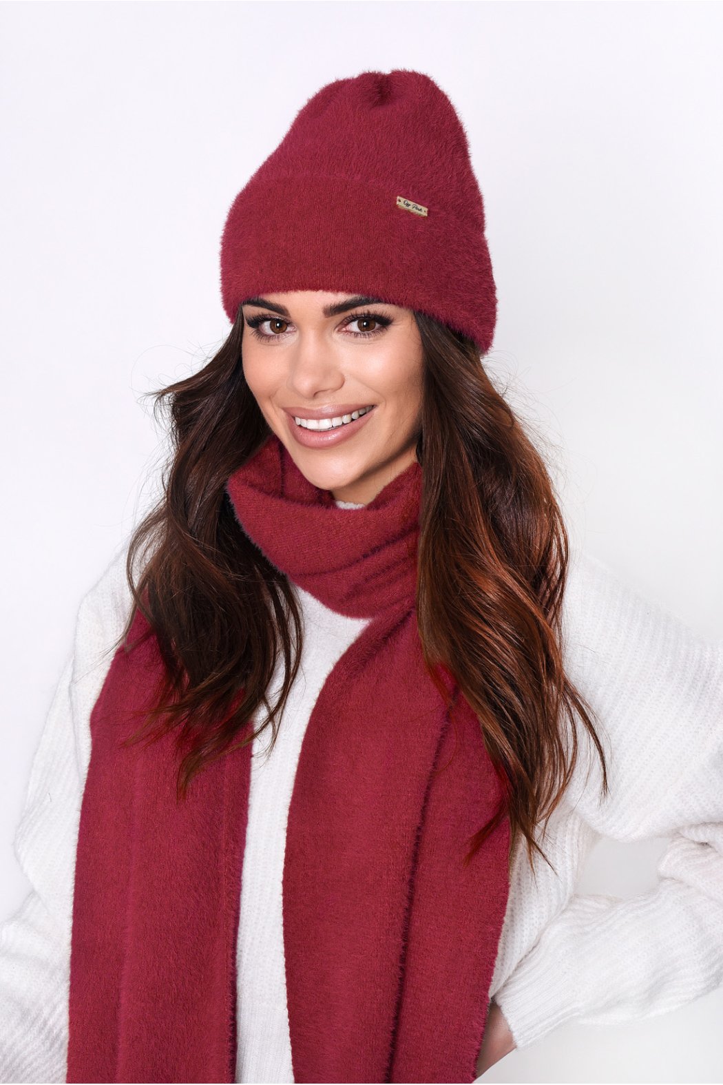 SZAL DAMSKI P028 - Bordowy