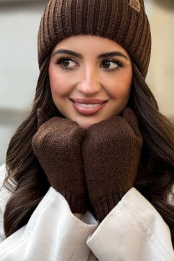 RĘKAWICZKI DAMSKIE Z WEŁNY MERINO P098