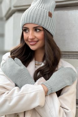 RĘKAWICZKI DAMSKIE Z WEŁNY MERINO P098