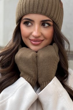 RĘKAWICZKI DAMSKIE Z WEŁNY MERINO P098