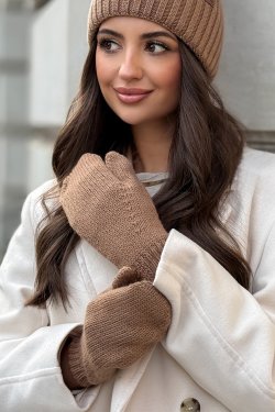 RĘKAWICZKI DAMSKIE Z WEŁNY MERINO P098