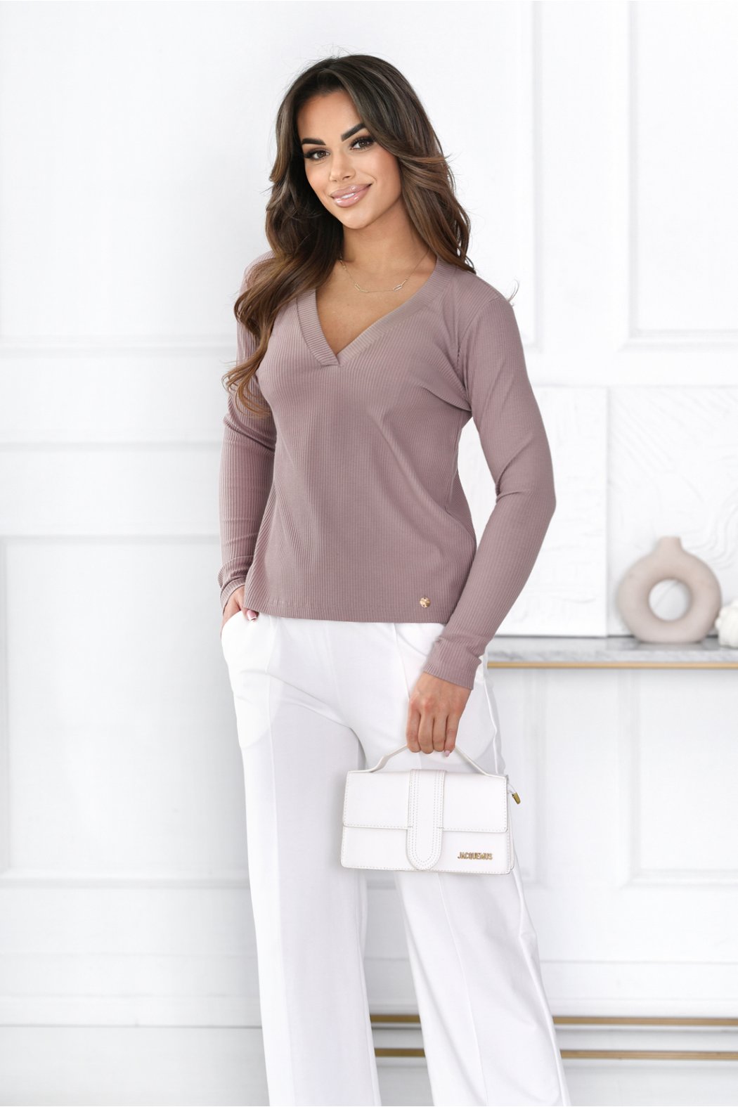 BLUZKA DAMSKA Z DŁUGIM...