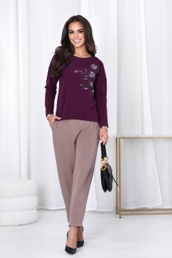 BLUZKA DAMSKA Z NADRUKIEM I DŁUGIM RĘKAWEM - WHITNEY