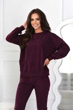 BLUZA DAMSKA Z HAFTEM I PEREŁKAMI - TOCCO