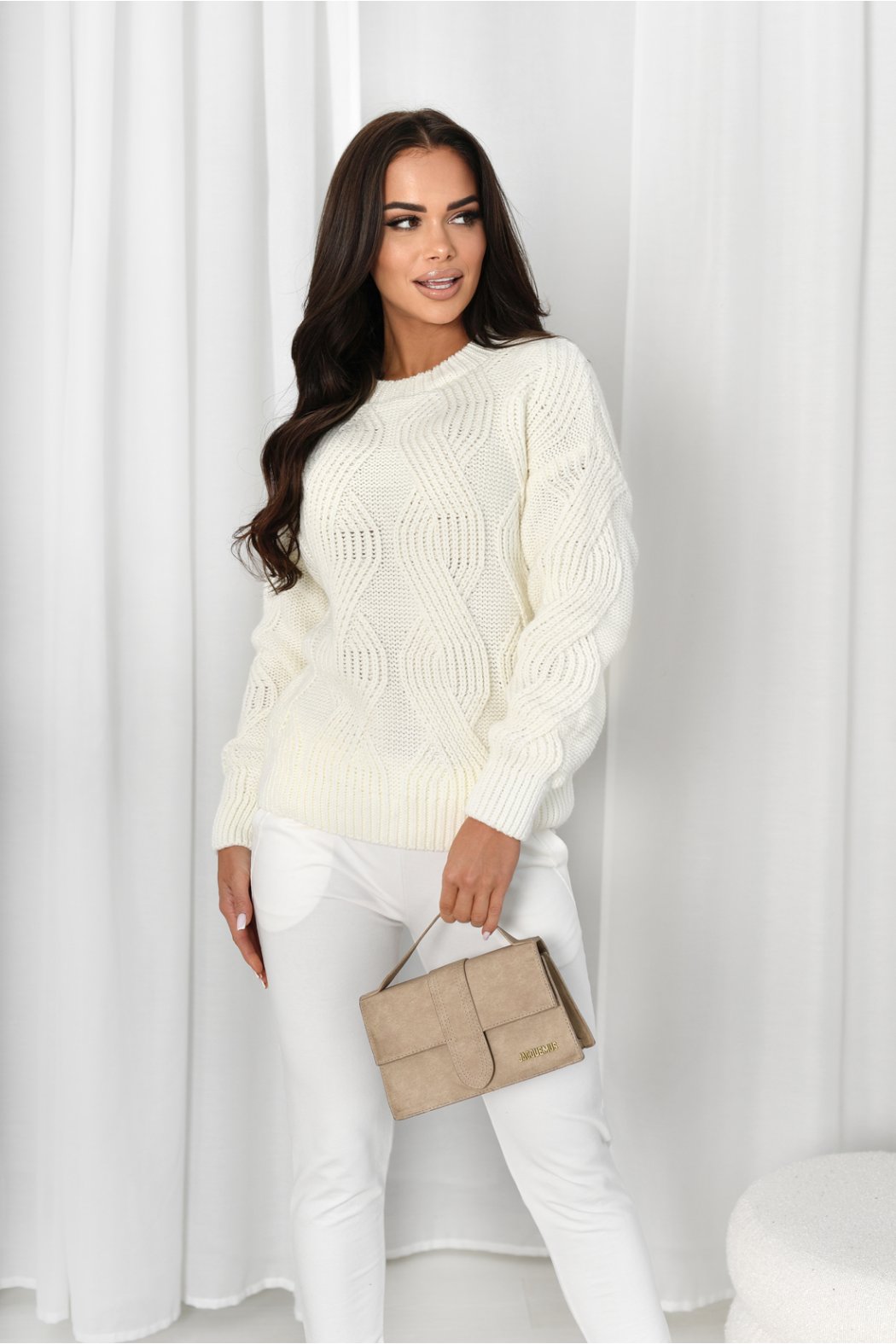 SWETER DAMSKI O WARKOCZOWYM...