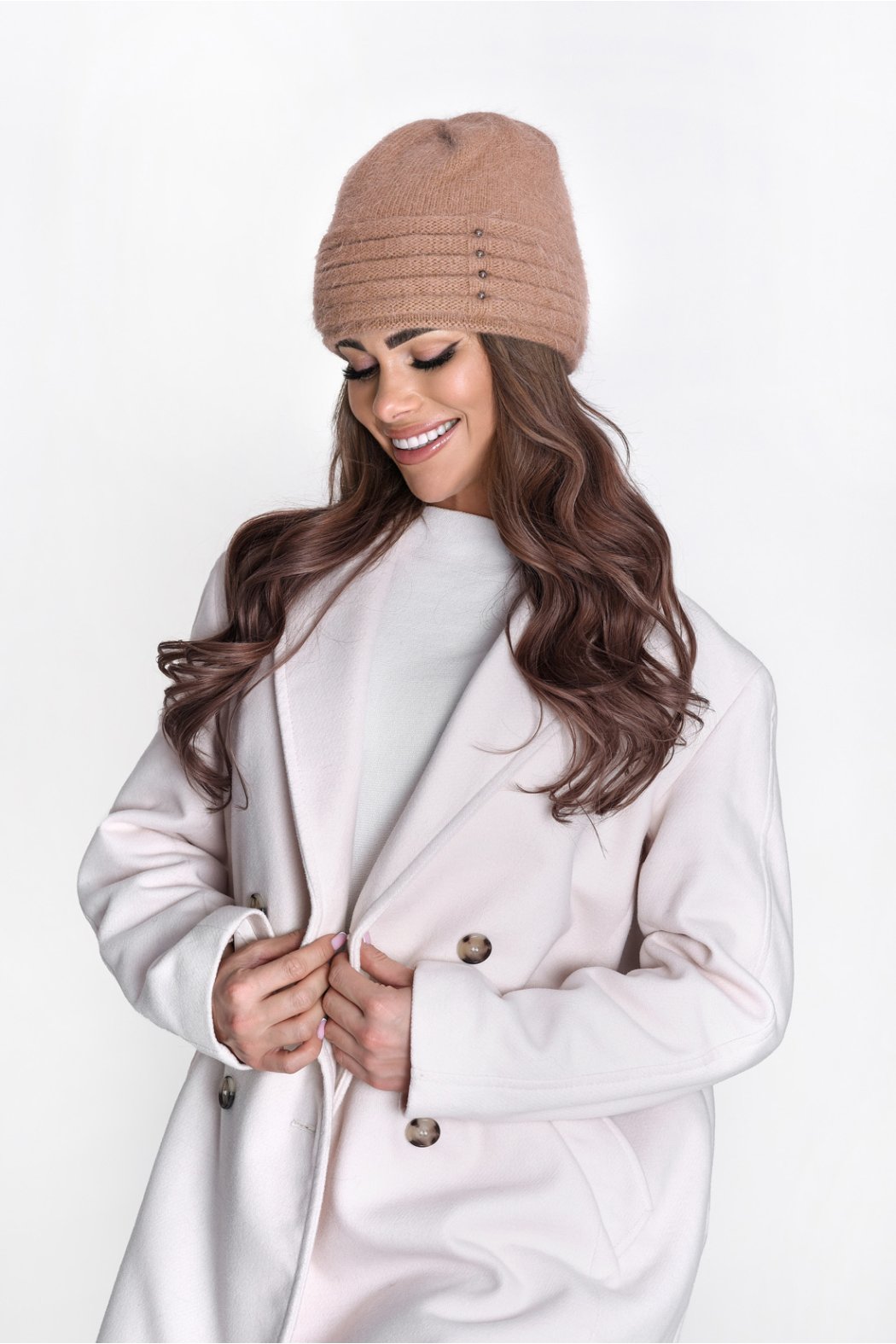 CZAPKA DAMSKA P066 - Jasny...