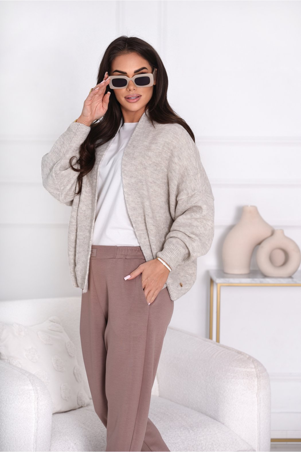 KARDIGAN DAMSKI W PASKI /...