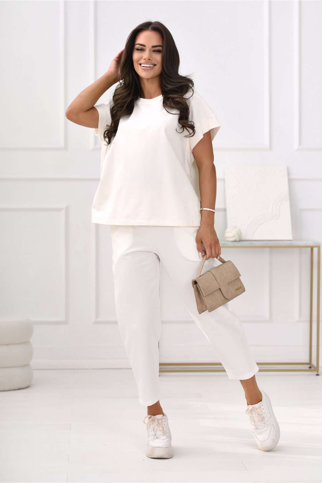 BAWEŁNIANA BLUZA Z KRÓTKIM...