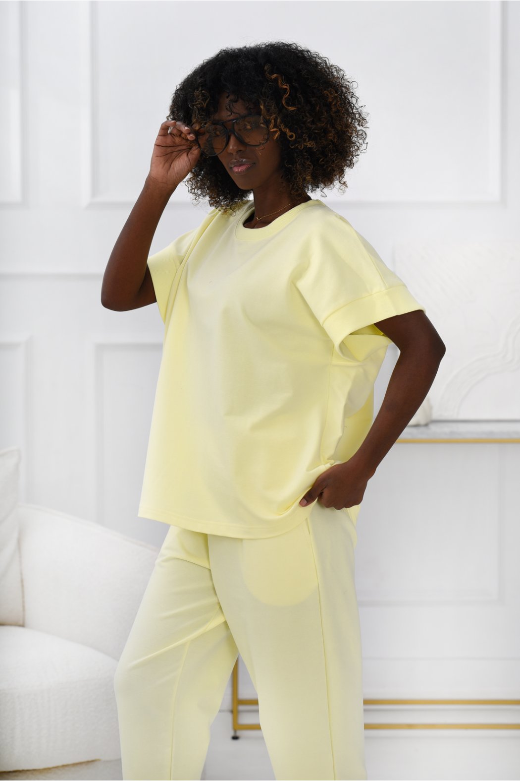 BAWEŁNIANA BLUZA Z KRÓTKIM...