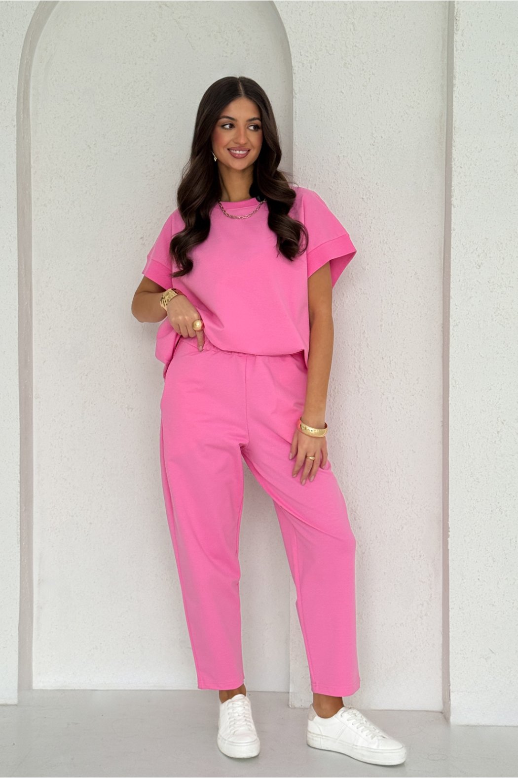 BAWEŁNIANE SPODNIE Z LUŹNĄ...