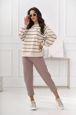 BAWEŁNIANE SPODNIE Z LUŹNĄ NOGAWKĄ - AYA