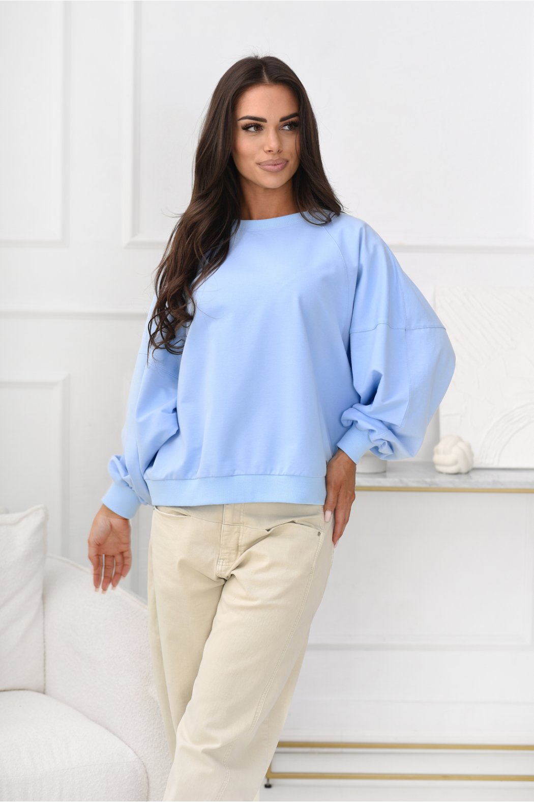 BAWEŁNIANA BLUZA OVERSIZE...